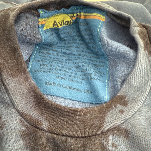 Aviator Nation Dark Blue Tie Dye Pullover Sweatshirt & Jogger Set Activewear - Picture 8 of 10